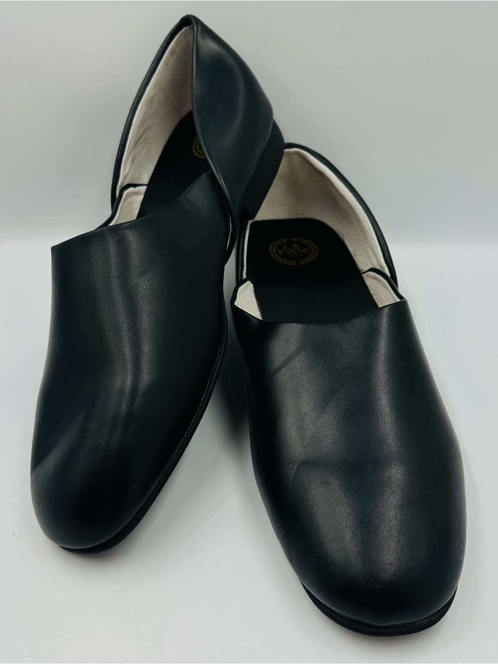 LB Evans Black Leather Slipper Radio Tyme II Mens 11.5M Classic Indoor Outdoor